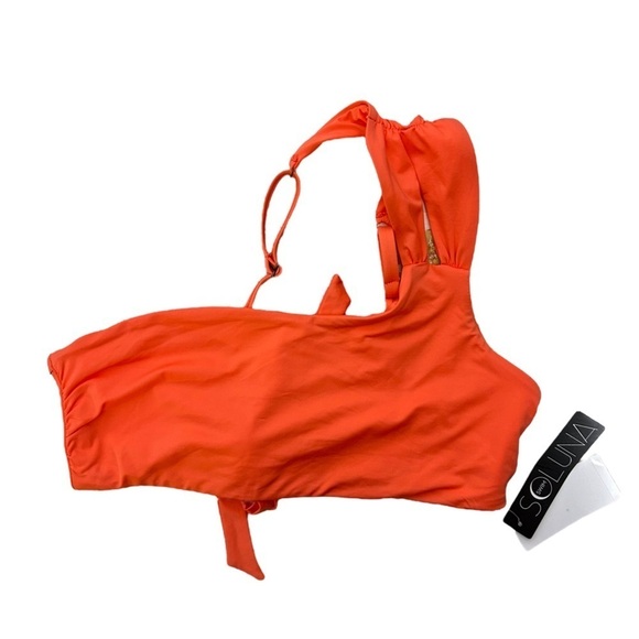 NWT Soluna Asymmetrical One Shoulder Orange Bikini Top Size Large - Picture 4 of 6